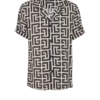 Pyjama shirt with monogrammed print