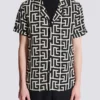 Pyjama shirt with monogrammed print