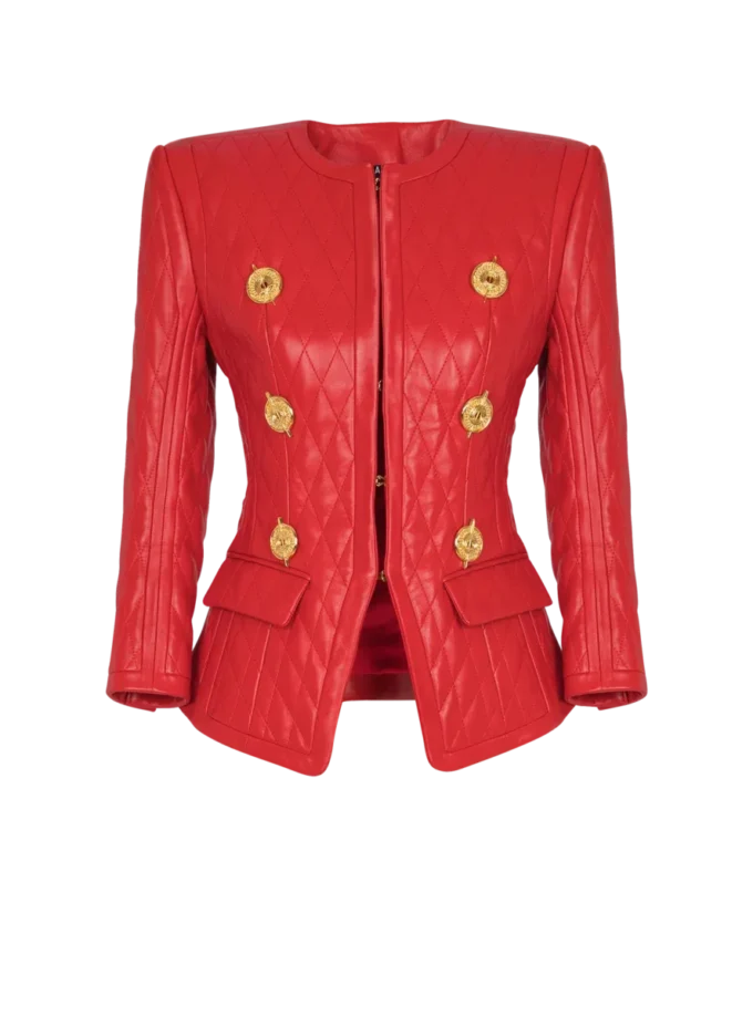 Quilted lambskin edge-to-edge jacket
