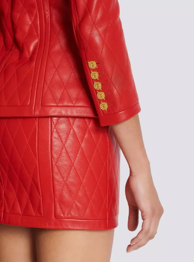 Quilted lambskin edge-to-edge jacket