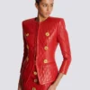 Quilted lambskin edge-to-edge jacket