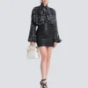 Quilted lambskin skirt with diamond motif