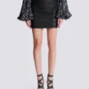 Quilted lambskin skirt with diamond motif