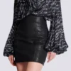 Quilted lambskin skirt with diamond motif