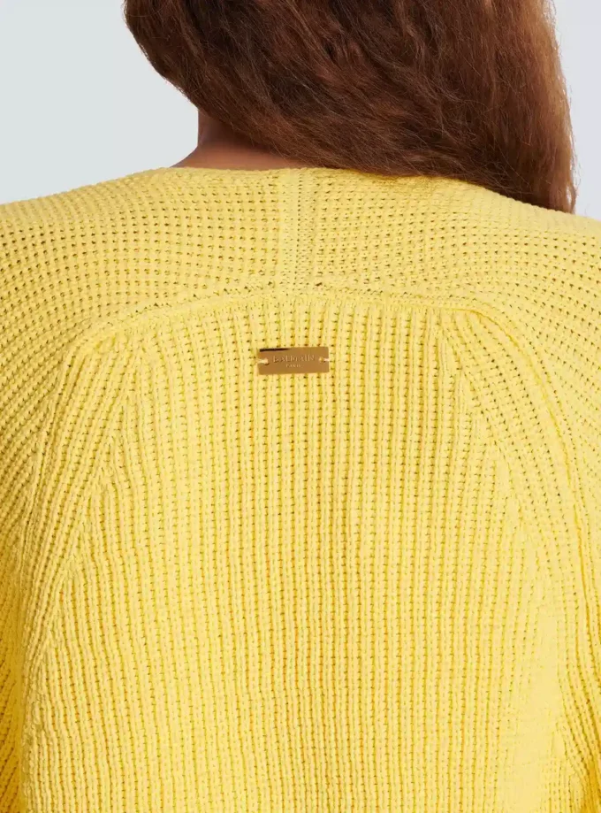 Ribbed knit bolero cardigan