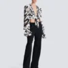 Ruffled love letter knotted crop shirt