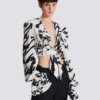 Ruffled love letter knotted crop shirt