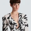 Ruffled love letter knotted crop shirt