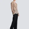 Ruffled love letter print shirt