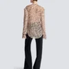 Ruffled love letter print shirt