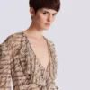 Ruffled love letter print shirt