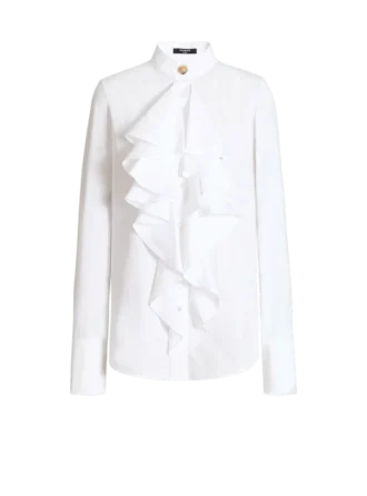 Ruffled poplin shirt