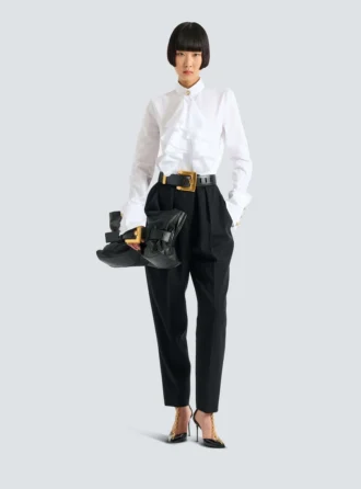 Ruffled poplin shirt