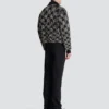 Satin bomber jacket with crystal embroidery