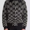 Satin bomber jacket with crystal embroidery
