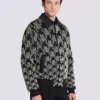 Satin bomber jacket with crystal embroidery