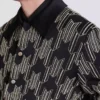 Satin bomber jacket with crystal embroidery