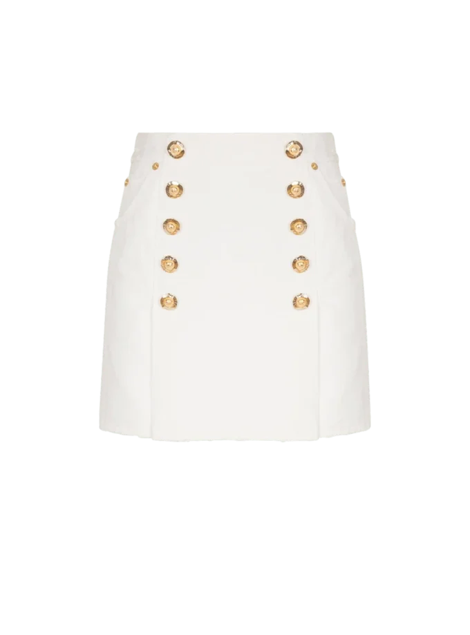 Short cotton canvas skirt
