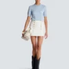 Short cotton canvas skirt