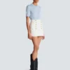 Short cotton canvas skirt