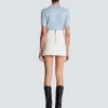 Short cotton canvas skirt
