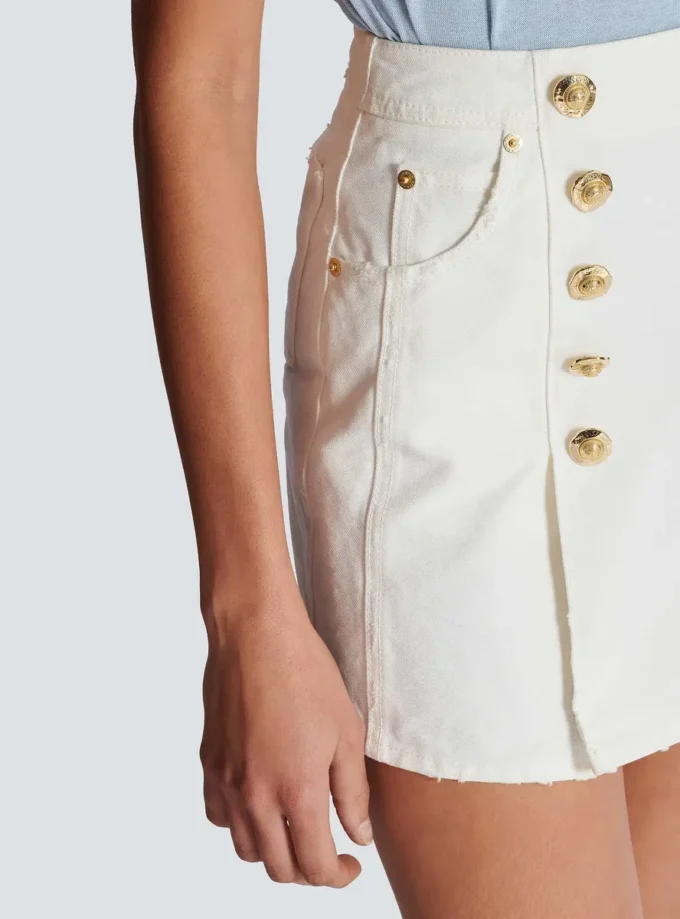 Short cotton canvas skirt
