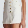 Short cotton canvas skirt