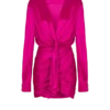 Short draped interlock jersey dress