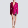 Short draped interlock jersey dress