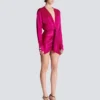 Short draped interlock jersey dress