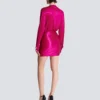 Short draped interlock jersey dress