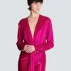Short draped interlock jersey dress