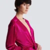 Short draped interlock jersey dress