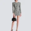 Short dress in Prince of Wales jacquard