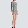 Short dress in Prince of Wales jacquard