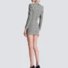 Short dress in Prince of Wales jacquard