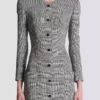 Short dress in Prince of Wales jacquard