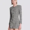Short dress in Prince of Wales jacquard