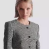 Short dress in Prince of Wales jacquard