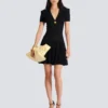 Short flared knit dress
