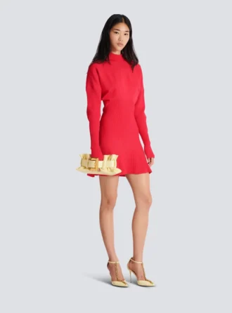 Short flared knit dress