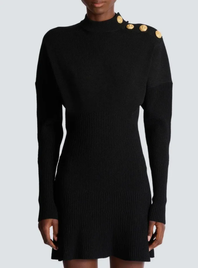 Short flared knit dress