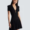 Short flared knit dress