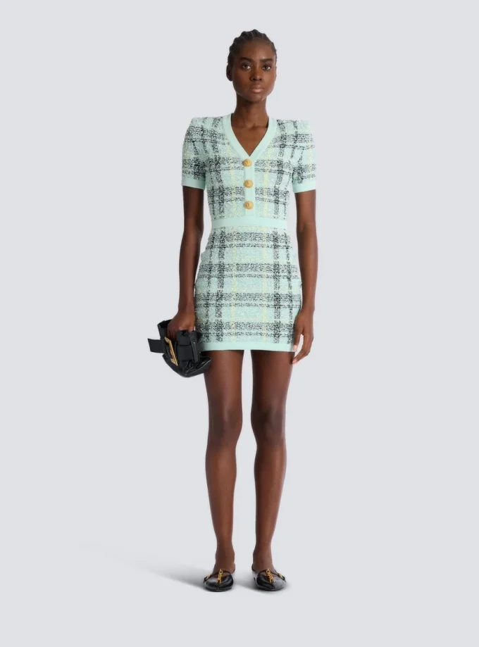 Short glitter tweed dress