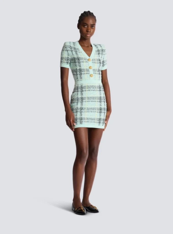 Short glitter tweed dress