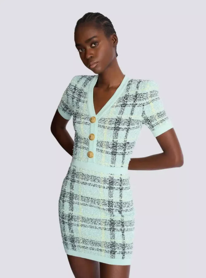Short glitter tweed dress