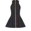 Short halterneck dress in grain de poudre wool