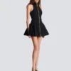 Short halterneck dress in grain de poudre wool