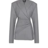 Short jacket dress in draped wool