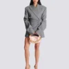 Short jacket dress in draped wool